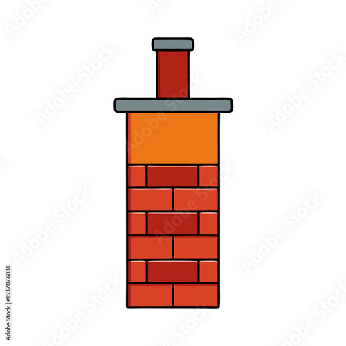 Chimney with white background
