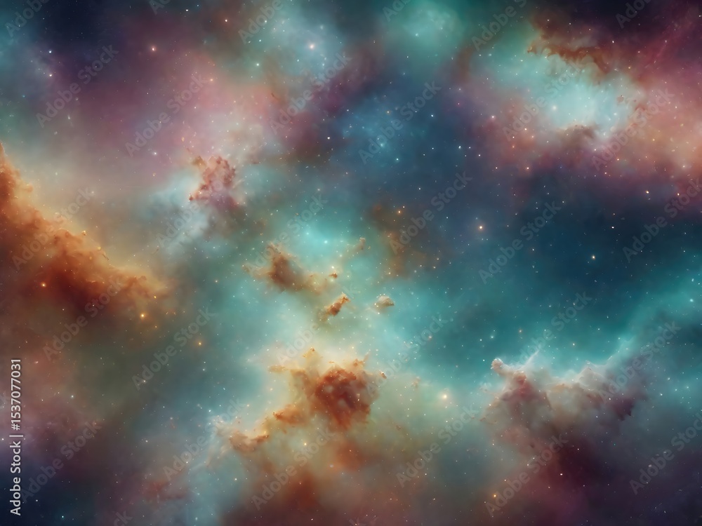 Dreamy interstellar clouds in shades of blue, amber, and soft pink fill deep space, creating a tranquil and ethereal cosmic atmosphere. Perfect for fantasy, meditation, sci-fi, and celestial designs. Dreamy interstellar clouds in shades of blue, amber, and soft pink fill deep space, creating a tranquil and ethereal cosmic atmosphere. Perfect for fantasy, meditation, sci-fi, and celestial designs.