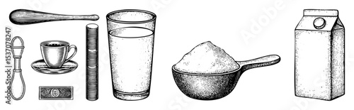 Vector Coffee Preparation Elements
