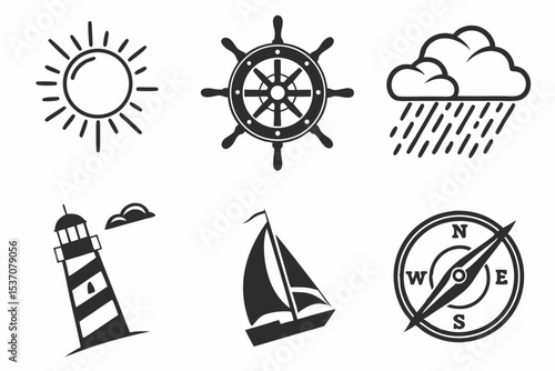 set of nautical icons