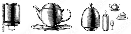 Vector Vintage beverage containers and accessories .