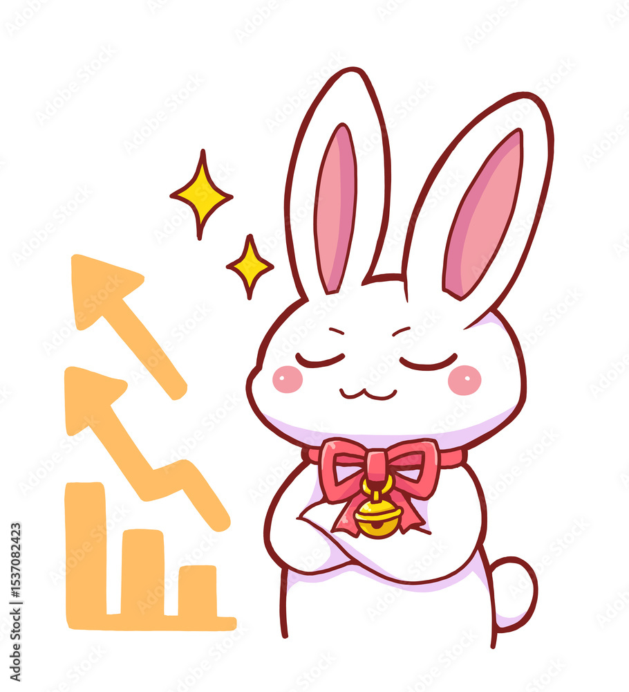 Obraz premium ウサギとグラフ