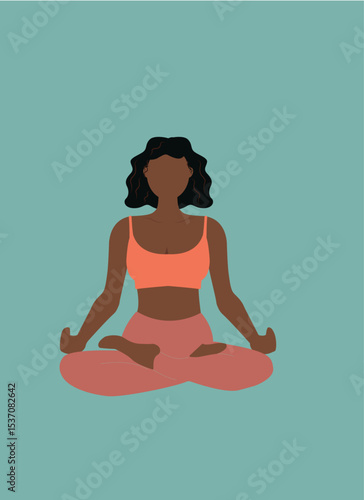 faceless yoga girl vector
