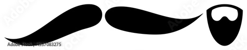 Vector Stylized black mustache and goatee vector .