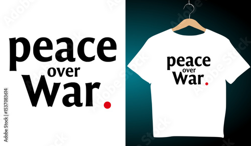 Peace Over War T-Shirt Design: Anti-War Graphic Tee, Protest Clothing, Activism Apparel, Minimalist Style, Social Justice Fashion