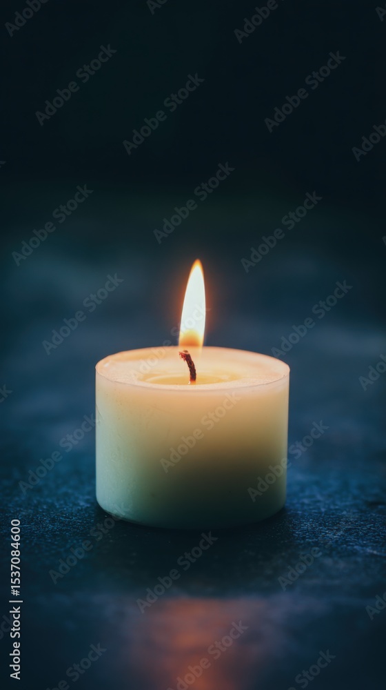 A Candle Lighted on a Table Top Surface A Candle Lighted on a Table Top Surface