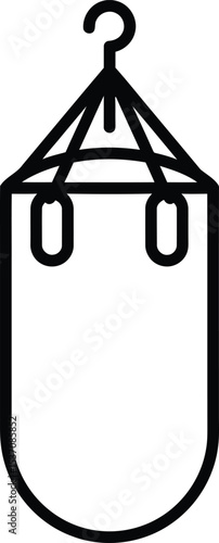 Heavy Bag Line Art: A bold and striking minimalist illustration of a heavy bag suspended, capturing the essence of training and strength in a sleek, modern design.