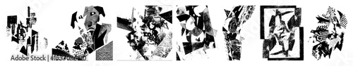 Vector Abstract geometric shapes create a dynamic fragmented composition.