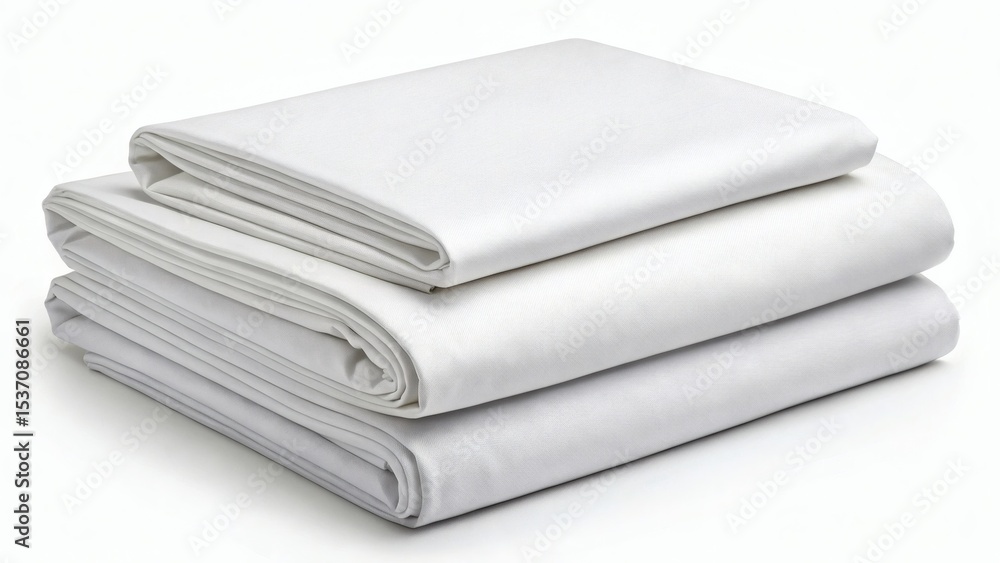 White cotton fitted sheet with elastic corners neatly folded demonstrates quality bedding product photography showcasing comfortable bedroom textile for home furnishing marketing White cotton fitted sheet with elastic corners neatly folded demonstrates quality bedding product photography showcasing comfortable bedroom textile for home furnishing marketing