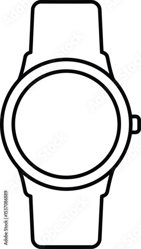 Timeless Accessory: A minimalist monochrome illustration of a classic wristwatch, emphasizing simplicity, elegance, and the precision of timekeeping. 