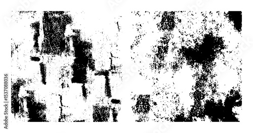 Vector Abstract distressed shapes create a grunge texture.