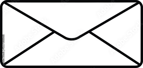 Simple Envelope Icon: A clean, minimalist depiction of a sealed envelope, a universal symbol of communication, perfect for conveying messages or representing postal services.