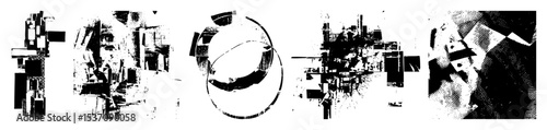 Vector Abstract geometric shapes and a circular element create a dynamic composition.