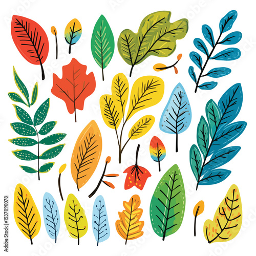 Set of spring leaves, Vector illustration