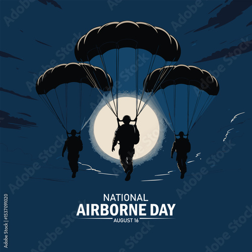 National Airborne Day August 16 background vector Illustration.