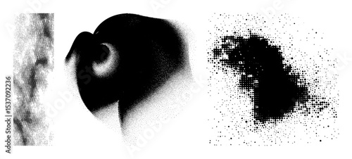 Vector Abstract portrait of a person with dissolving form