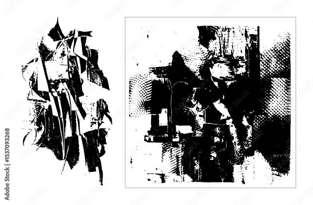 Obraz premium Vector Abstract warrior with distressed halftone portrait.