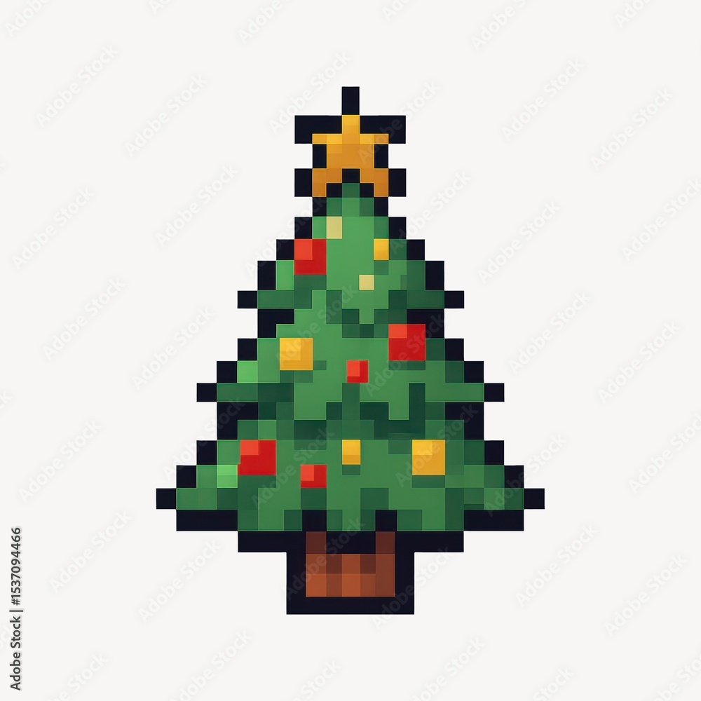 Fototapeta premium Pixelated festive Christmas tree