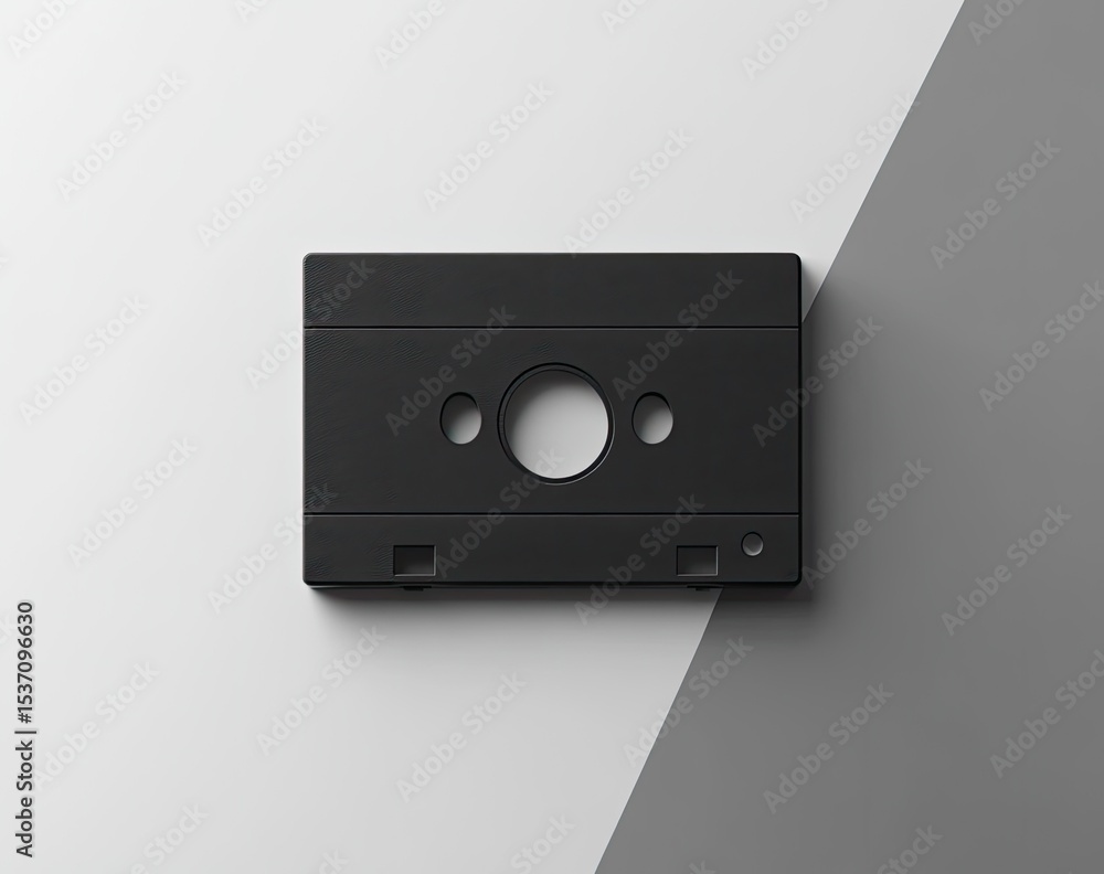 Obraz premium Black audio cassette tape