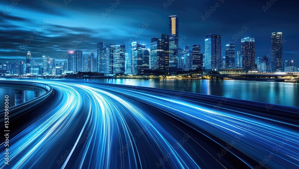 Fototapeta premium Urban Expressway at Night