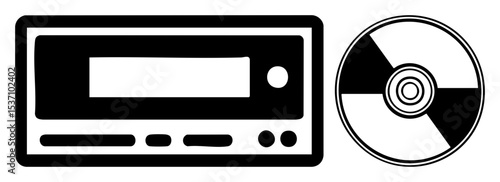 Vector Retro audio cassettes and compact discs .