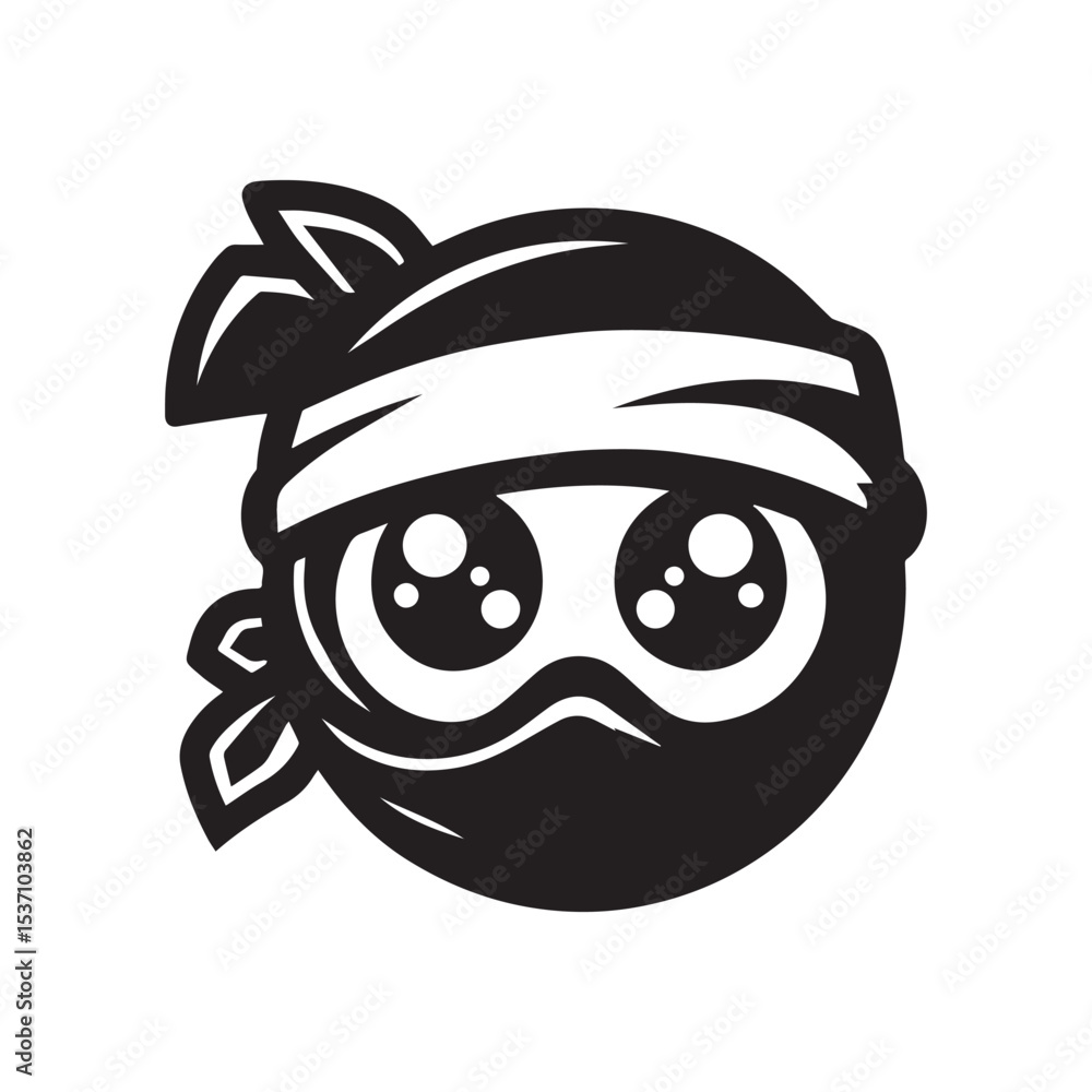cartoon ninja eye logo, editable vector image cartoon ninja eye logo, editable vector image