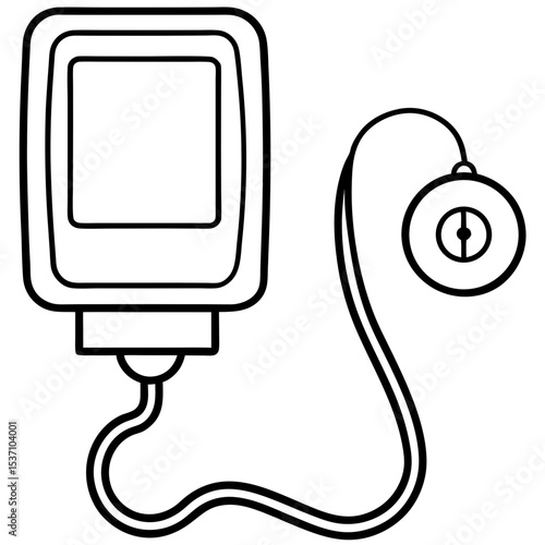 Blood Pressure Monitor outline vector