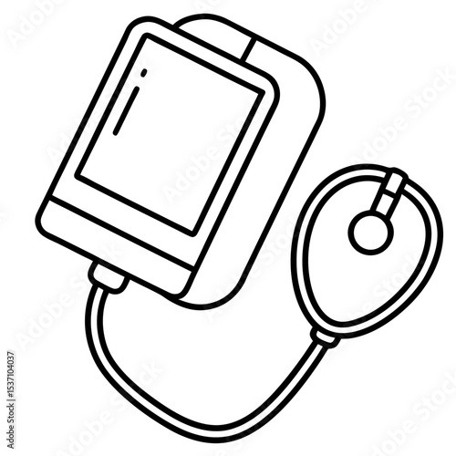 Blood Pressure Monitor outline vector