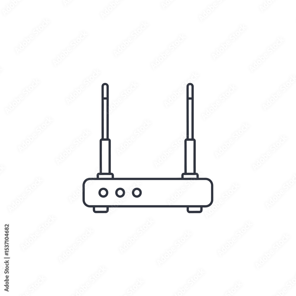 Minimalist Router Outline with Dual Antennas and Three Indicator Lights Minimalist Router Outline with Dual Antennas and Three Indicator Lights