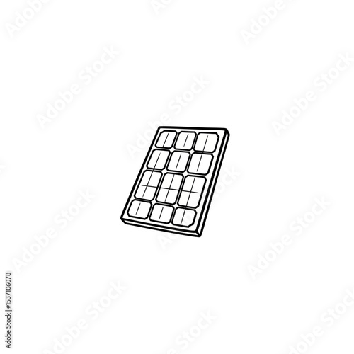 Simple Outline of a Solar Panel with Dividing Cells