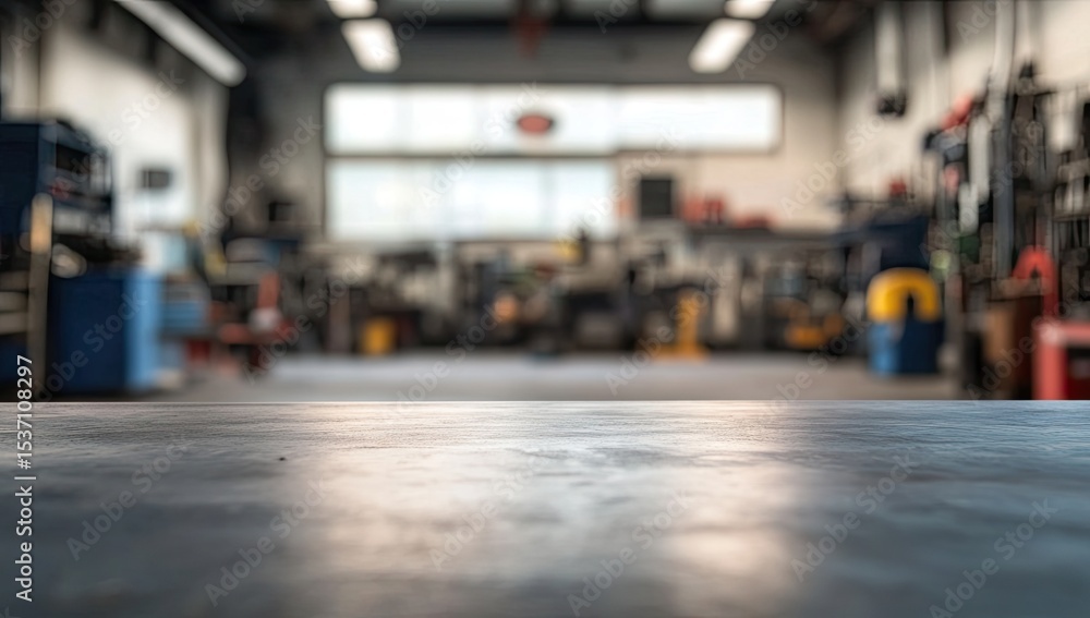 Obraz premium Blurred interior of a workshop