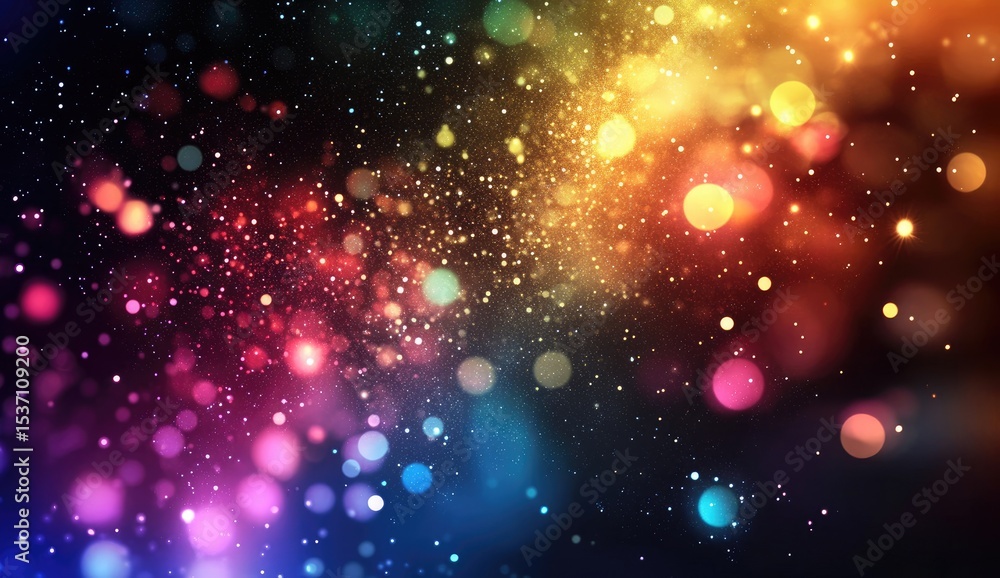 Vibrant bokeh lights exploding in a colorful galaxy Vibrant bokeh lights exploding in a colorful galaxy