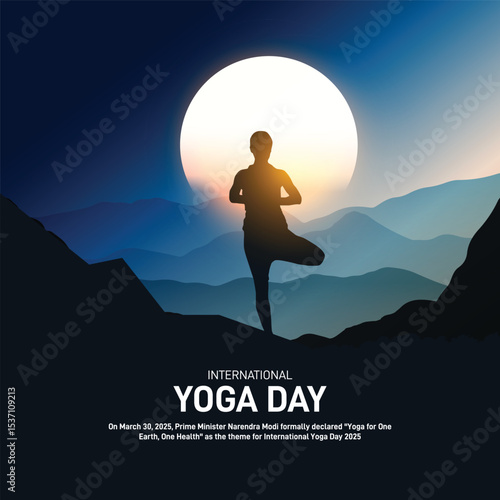 International Yoga Day 2025. International Yoga Day creative poster, banner, social media post, postcard, background, backdrop, template, greetings card, web banner, cover design etc.