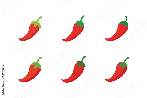 hot chili pepper flat icon apps websites vector silhouette
