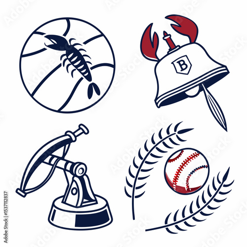 Baseball lobster bell award winning team graphics