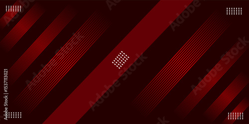 Red and black vector 3d futuristic tech glow and shinning line simple modern abstract banner. Vector
