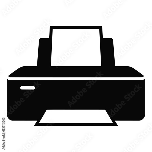 Black Inkjet Printer Icon Simple Silhouette vector 