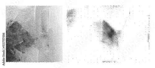 Vector Abstract dotted shapes forming a dissolving portrait.