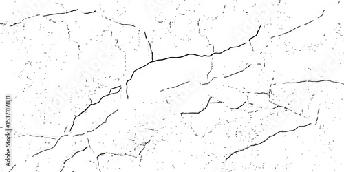 "Grunge black cracks on white distressed surface, perfect for abstract backgrounds, overlays, and creating aged or damaged effects"