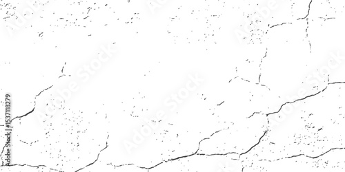 "Grunge black cracks on white distressed surface, perfect for abstract backgrounds, overlays, and creating aged or damaged effects"