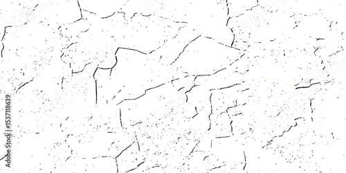 "Grunge black cracks on white distressed surface, perfect for abstract backgrounds, overlays, and creating aged or damaged effects"