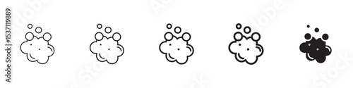Foam icons in black outline, solid and colored style
