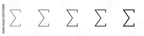 Sigma icons in black outline, solid and colored style