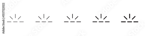 Keyboard brightness icons in black outline, solid and colored style