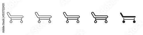 Stretcher icons in black outline, solid and colored style