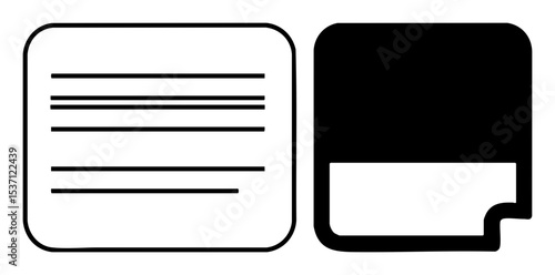 Vector Document and Card with Linear Details