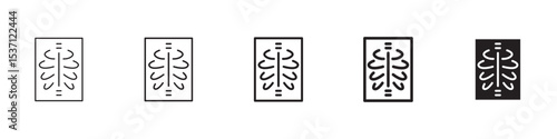 X ray icons in black outline, solid and colored style