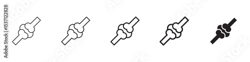 Joint icons in black outline, solid and colored style