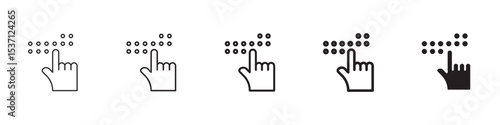 Braille icons in black outline, solid and colored style
