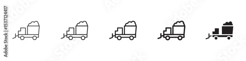 Snowplow icons in black outline, solid and colored style